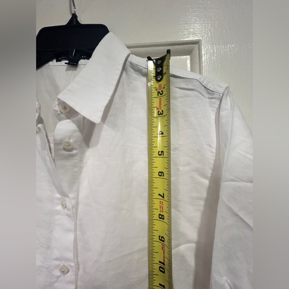 NWT J.Crew Relaxed Fit Shirt Linen Cotton Blend Sheer White Size XXS SEE PICS - Picture 11 of 13